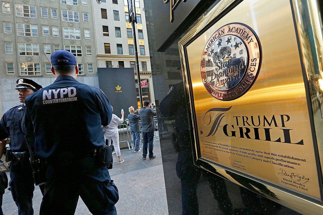 Trump Grill is located inside TrumpTower at 56th Street and 5th Avenue in New York, which also serves as headquarters for the Trump campaign. (Carolyn Cole/Los Angeles Times/TNS)