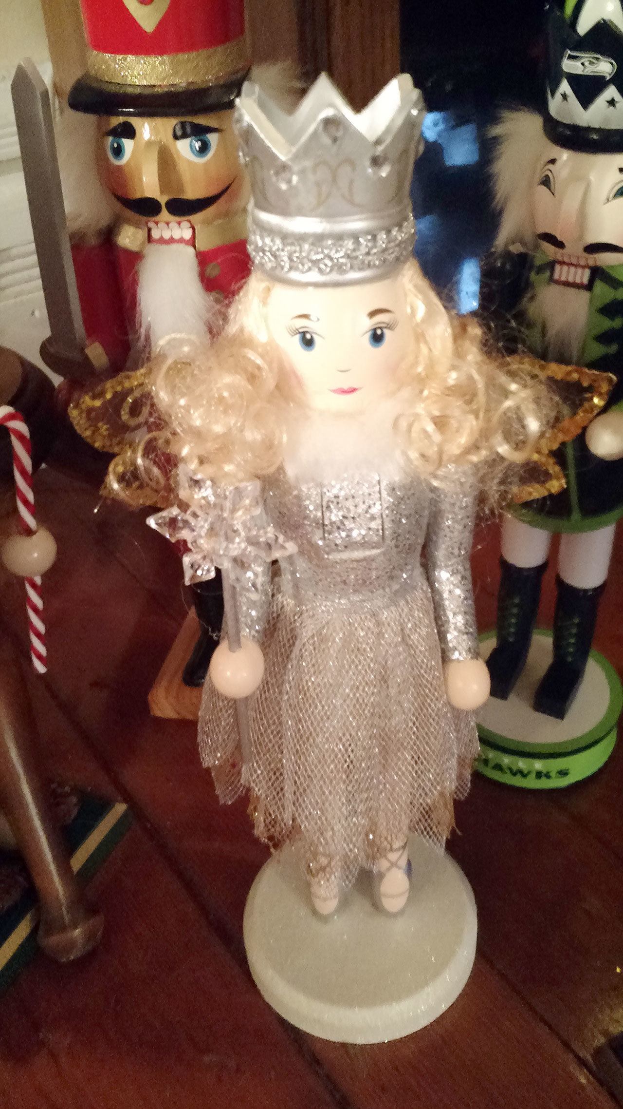 A nutcracker of Glinda the Good Witch from “The Wizard of Oz.” (Sara Bruestle / The Herald)
