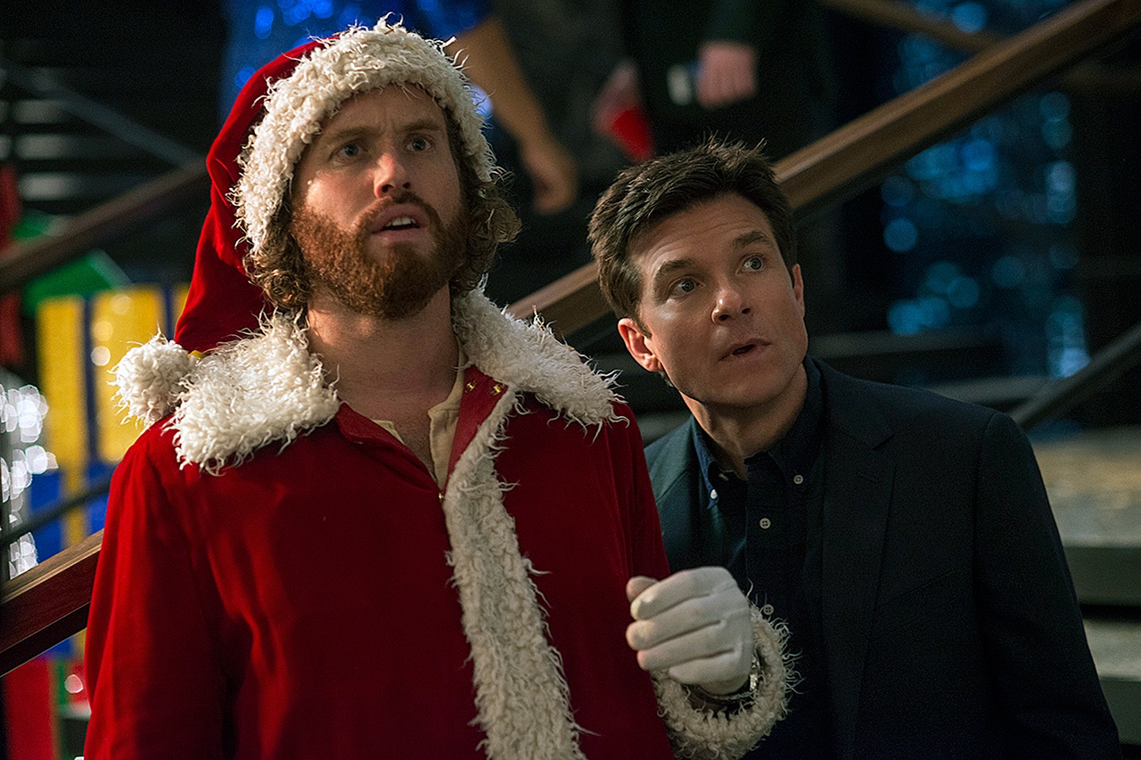 T.J. Miller (left) and Jason Bateman in a scene from “Office Christmas Party.” (Paramount Pictures)