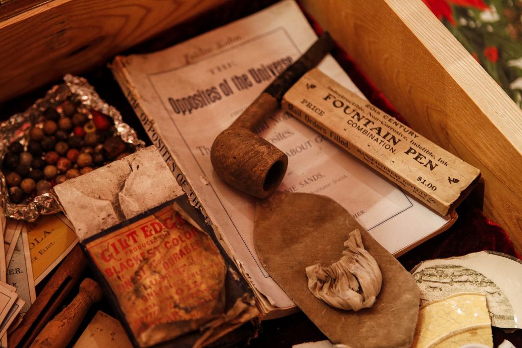 In the 16 years they’ve lived in their Victorian home, Stew and Lisa Pickford have amassed a collection of historical items found in and around the historic house. (Ian Terry / The Herald)
