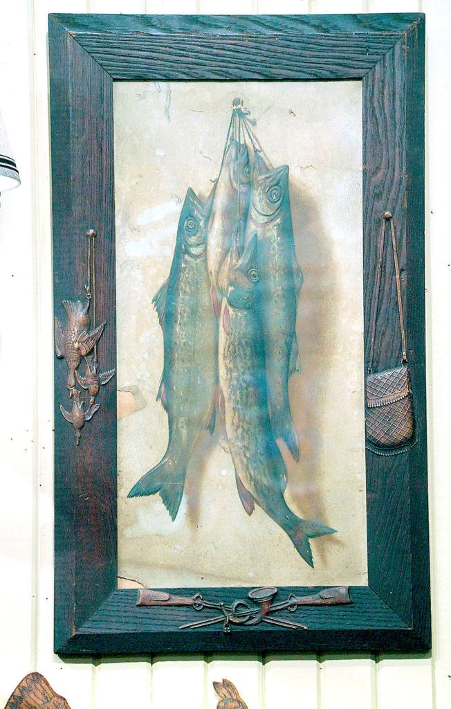 An 1890 trout print with decorative relief fram from Genesee River Trading Co. (Patricia Sheridan/Pittsburgh Post-Gazette/TNS)
