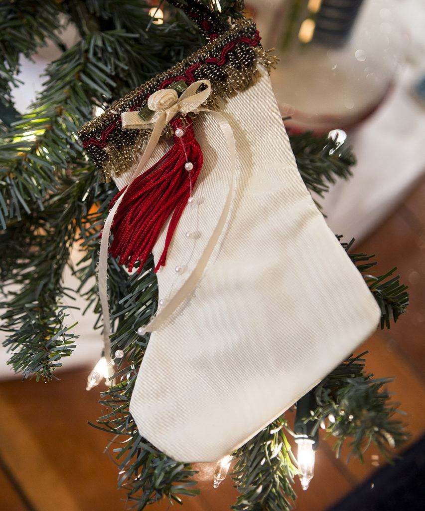 Most of the ornaments that adorn Lisa Pickford’s Christmas tree are handmade by her. (Ian Terry / The Herald)
