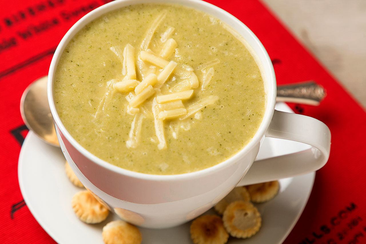 Broccoli cheddar soup is a classic comfort food. (Photo by Goran Kosanovic for The Washington Post)