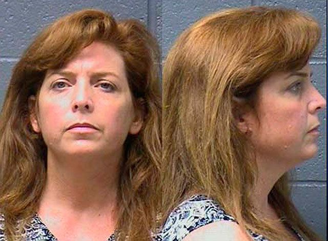 This undated photo combination shows Terri Horman. The stepmother of missing Oregon boy, Kyron Horman, was arrested by police in California after her roommate reported that she stole his handgun. (Yuba County Jail via AP)