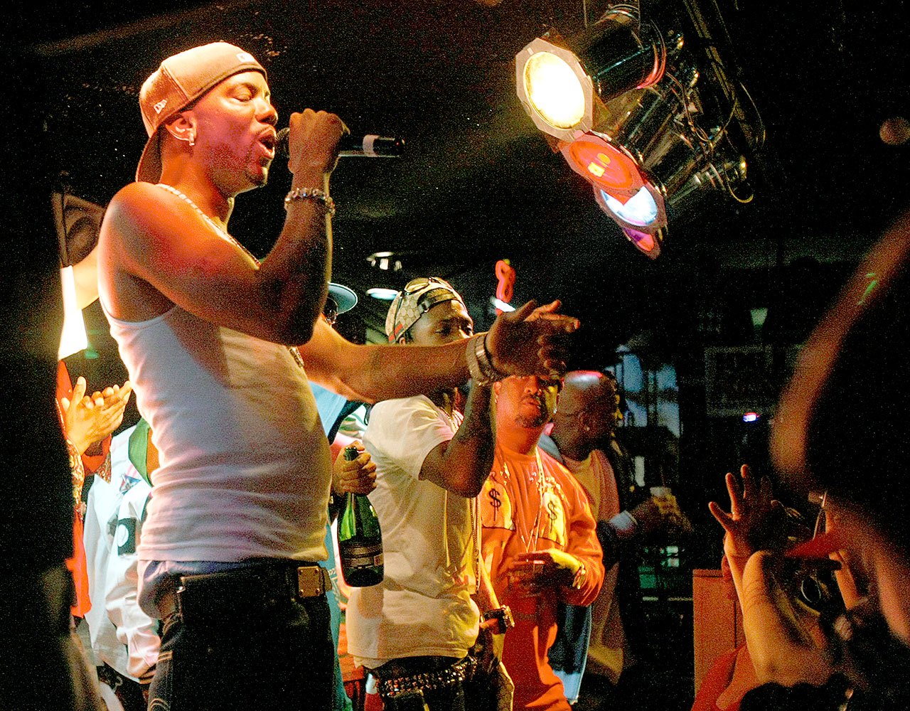 Everett rapper Swag performs in Marysville in May 2009. He opened for multi-platinum artist Juvenile at the show, and credited his friendship with Juvenile for the rapper’s appearance in Marysville. But police say informants told them Swag paid Juvenile $40,000 to perform. (Jennifer Buchanan / The Herald)