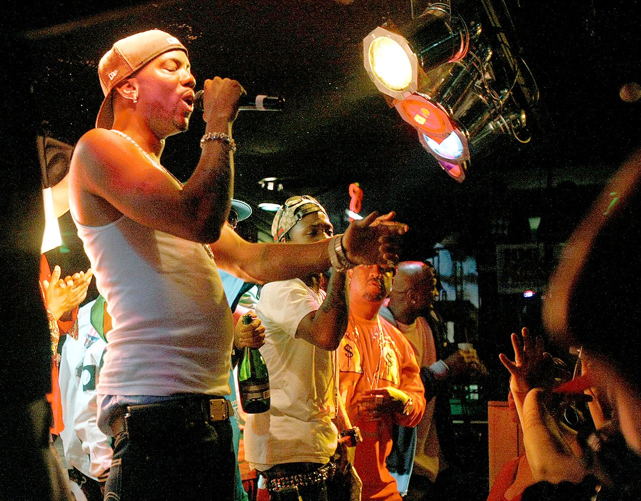 Everett rapper Swag performs in Marysville in May 2009. He opened for multi-platinum artist Juvenile at the show, and credited his friendship with Juvenile for the rapper’s appearance in Marysville. But police say informants told them Swag paid Juvenile $40,000 to perform. (Jennifer Buchanan / The Herald)