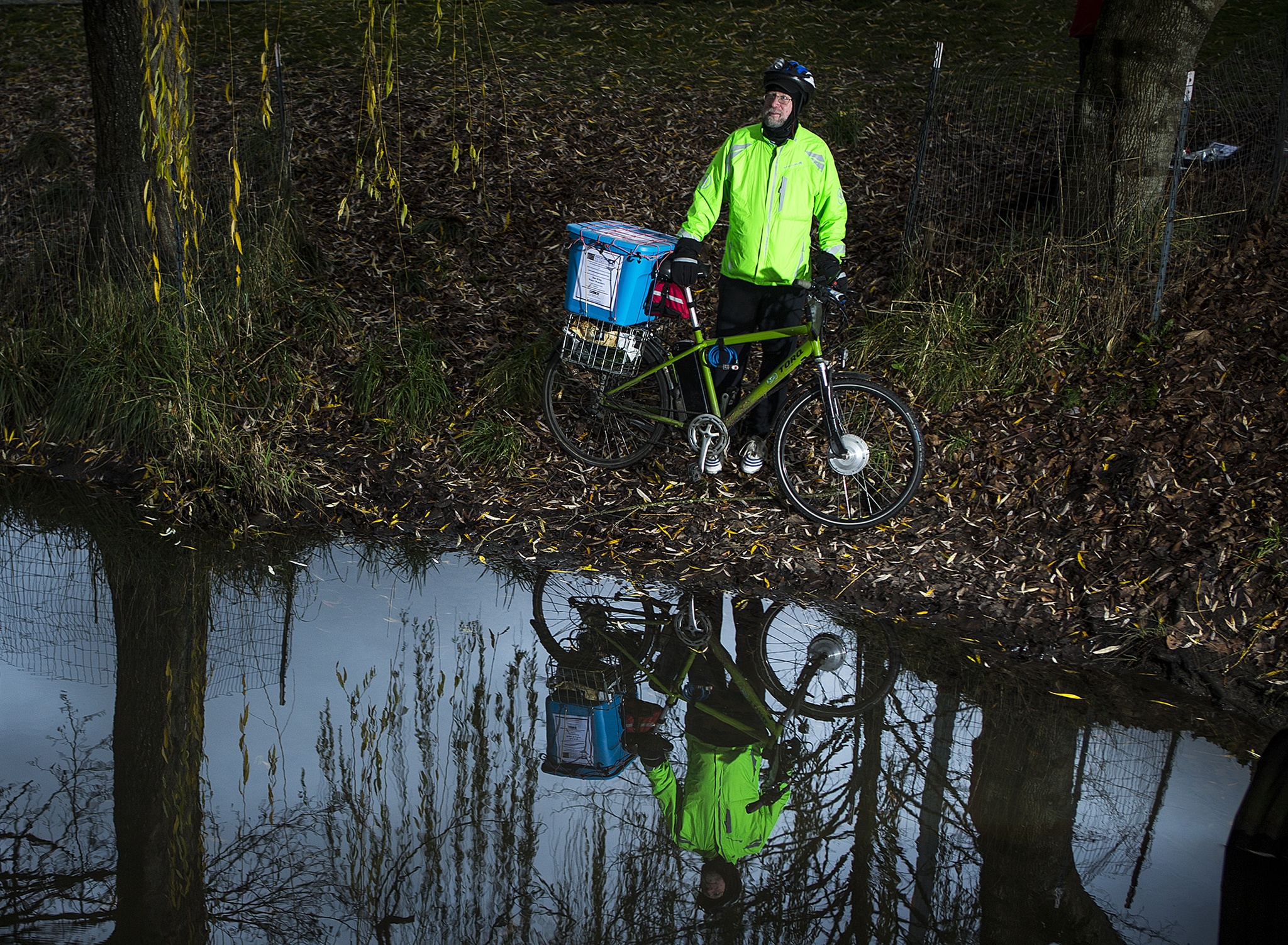 Since choosing an electric bicycle as his primary mode of transportation, marine biologist Dave Bain, of Bothell, has ridden more than 25,000 miles — enough to circle the globe. (Ian Terry / The Herald)