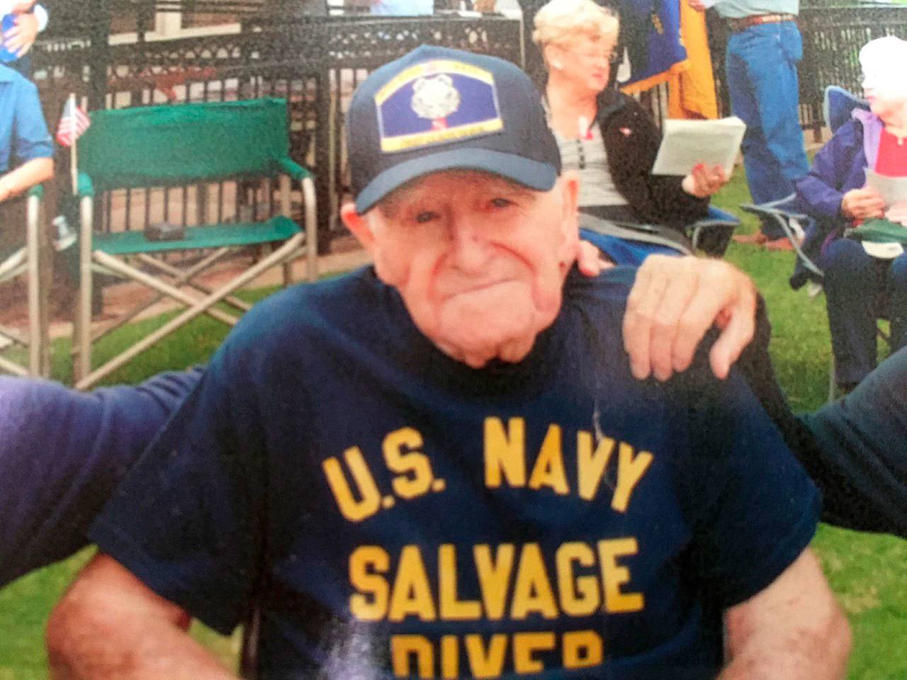 Ken Hartle at Veterans Day ceremonies in Rancho Bernardo, California, in 2014. (Family photo)