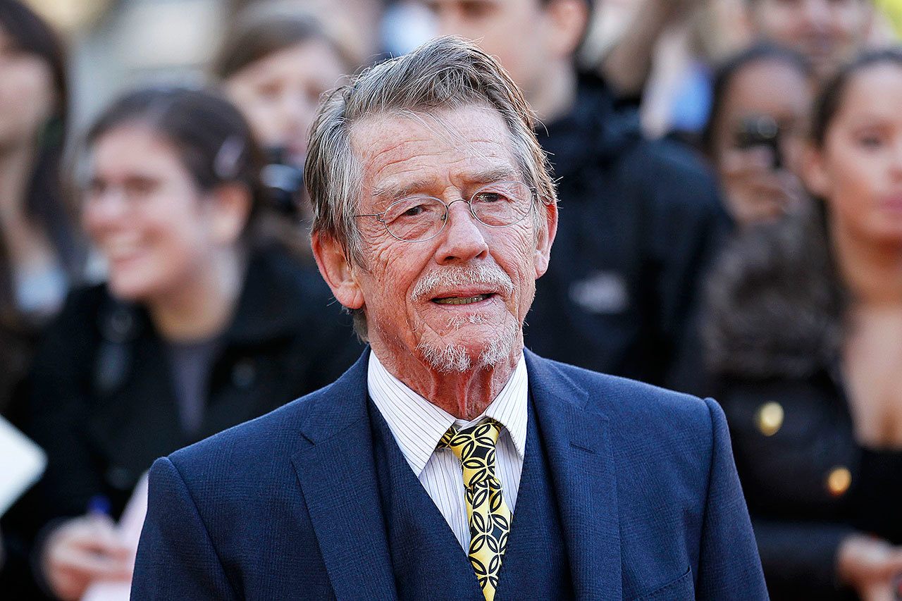 British actor and cast member John Hurt arrives for the UK film premiere of “Tinker Tailor Soldier Spy” in London in 2011. (AP Photo/Sang Tan)