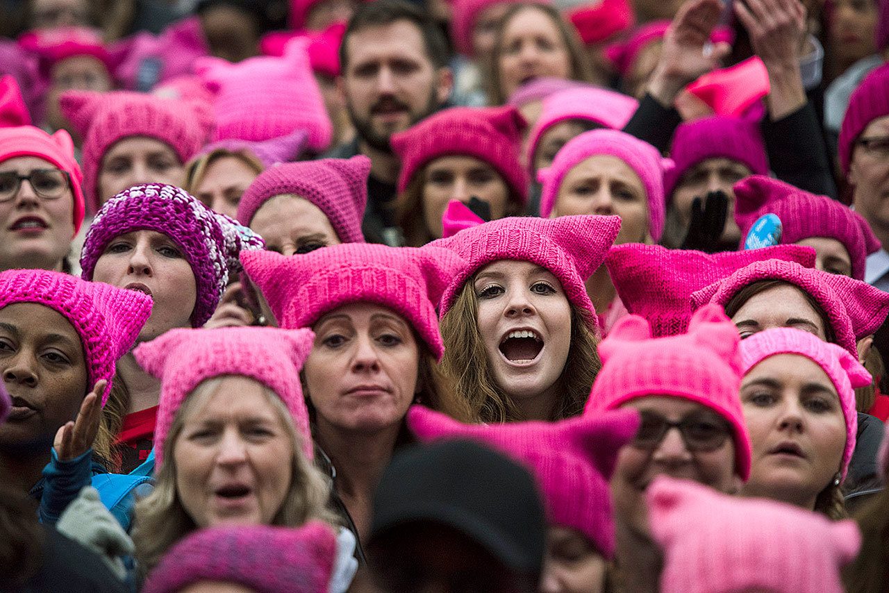 Crowds gather for the Women’s March on Washington on Jan. 21 in Washington D.C. (Amanda Voisard / The Washington Post)