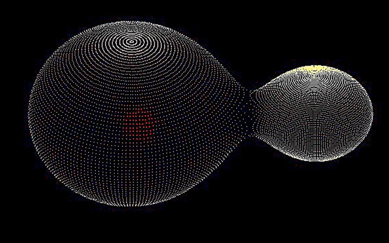A diagram of the binary star system KIC 9832227. (Larry Molnar)