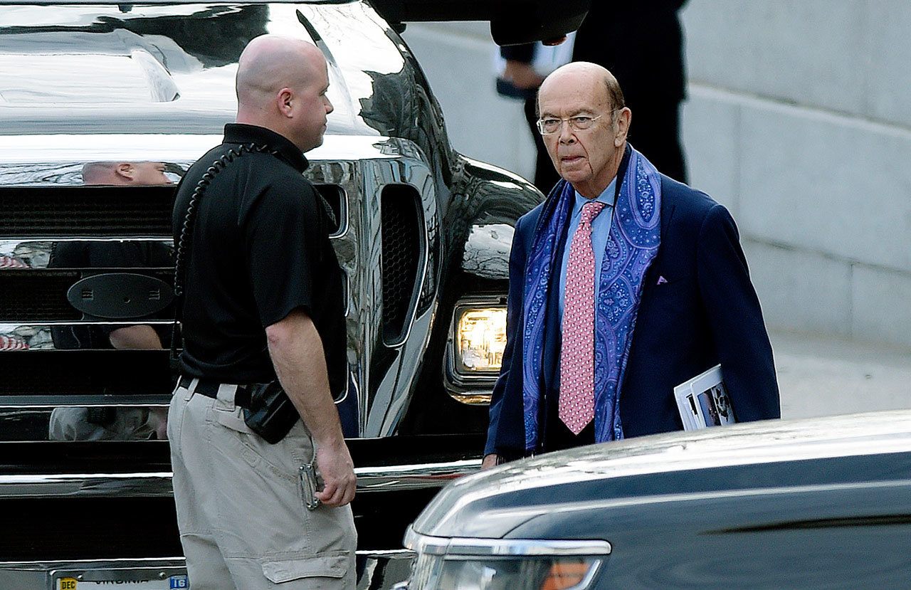 Commerce Secretary-designate Wilbur Ross leaves a meeting at the Eisenhower Executive Office Building on the White House complex in Washington on Friday, Jan. 13. (AP Photo/Susan Walsh)