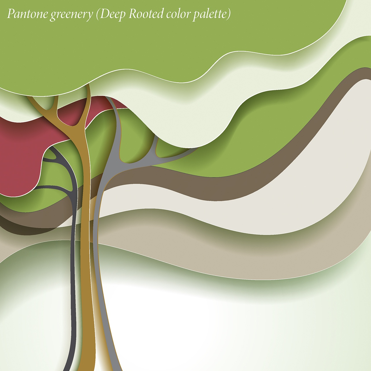 Pantone’s “Greenery” is the Color of the Year. The other colors are from Pantone’s “Deep Rooted” palette. (Thinkstock)