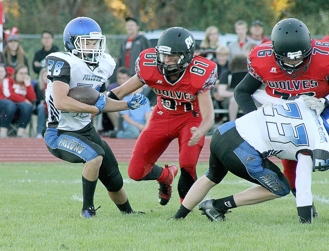 The South Whidbey football team is taking an indefinite leave from the Cascade Conference and plans to play as an independent in 2017. (Evan Thompson / South Whidbey Record)