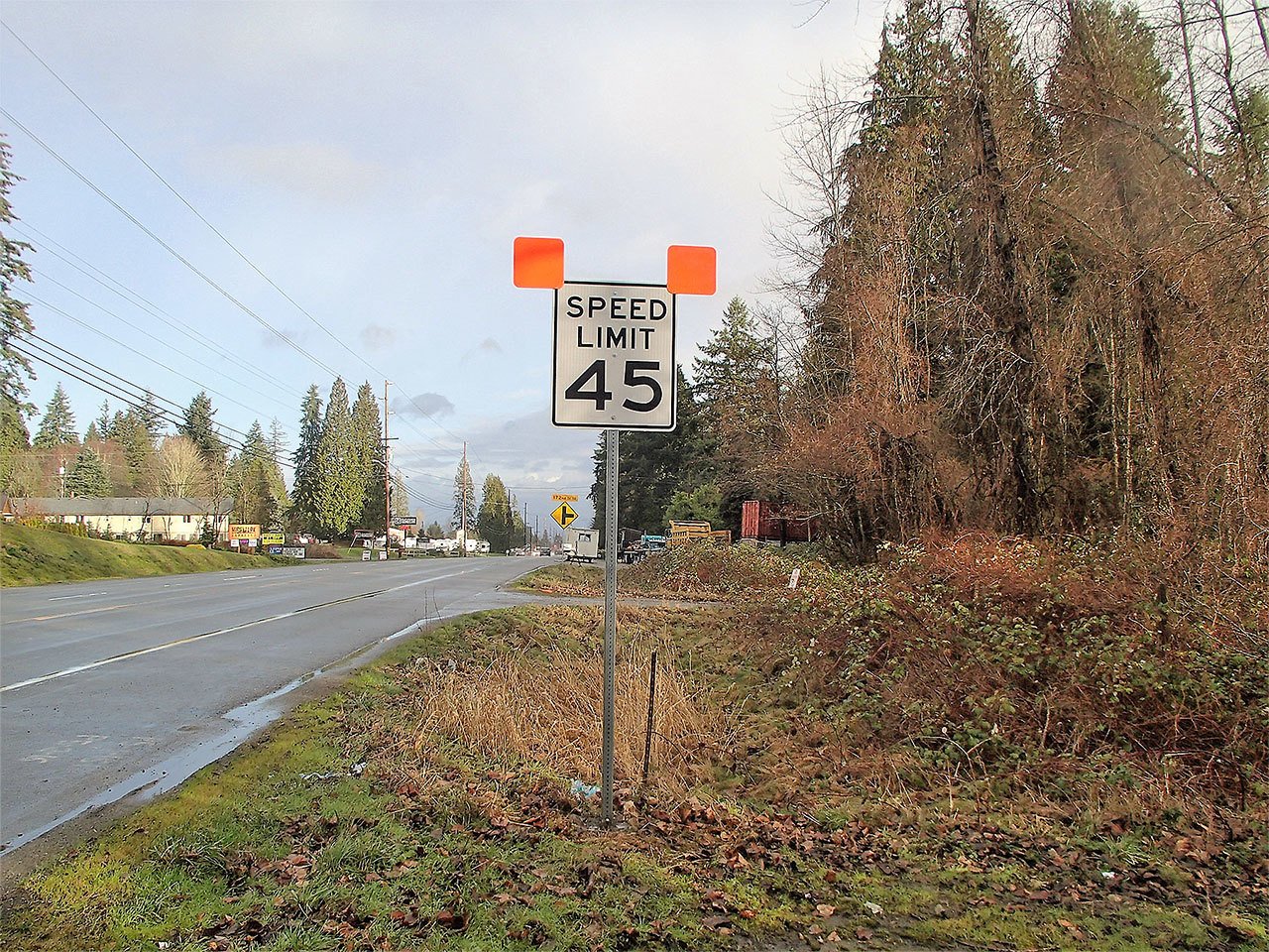 A new speed limit is in place on Highway 9 in Clearview. The existing 45 mph speed zone beginning at Highway 522 was extended two miles farther north to Cathcart Way. (WSDOT photo)