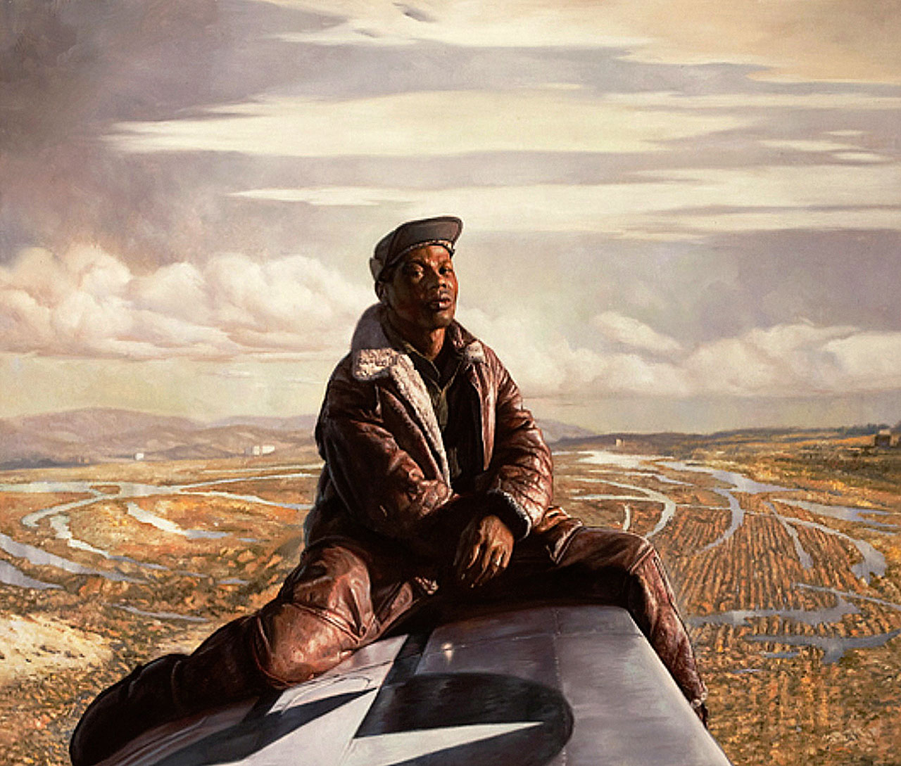 “Red Tail Wing Rider,” from Tuskegee Airmen by artist Chris Hopkins. (Photo courtesy Chris Hopkins)
