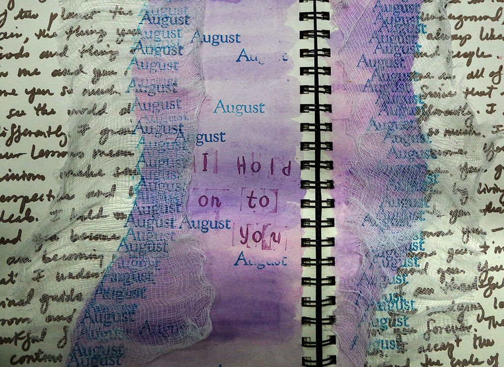 A portion of a journal that Cynthia Gahan is creating about her mom, who died last year (Dan Bates / The Herald)
