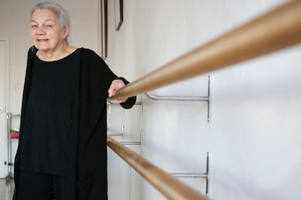 Lida Smith is an octogenarian dancer and choreographer Saturday afternoon at The Dance School on January 14, 2017. (Kevin Clark / The Herald)
