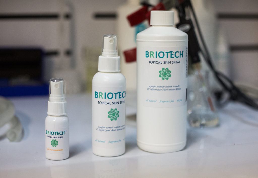 Briotech produces and sells BrioHOCL worldwide for cuts and scrapes. A recent study found the substance was able to wipe out the mad cow pathogen. (Daniella Beccaria /The Herald)
