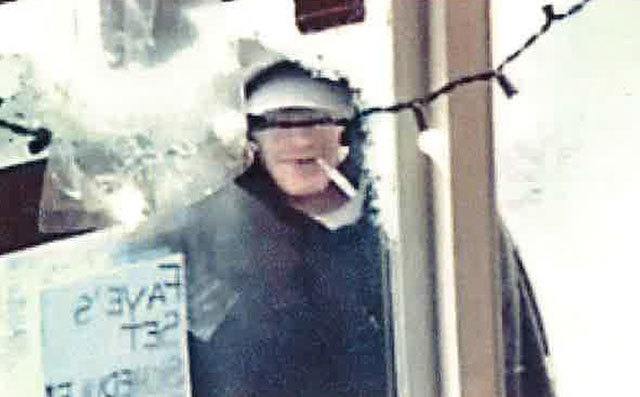 This is from surveillance video of the suspect in the robbery of Candy Stripe Espresso in Arlington on Jan. 7. (Arlington Police Department)