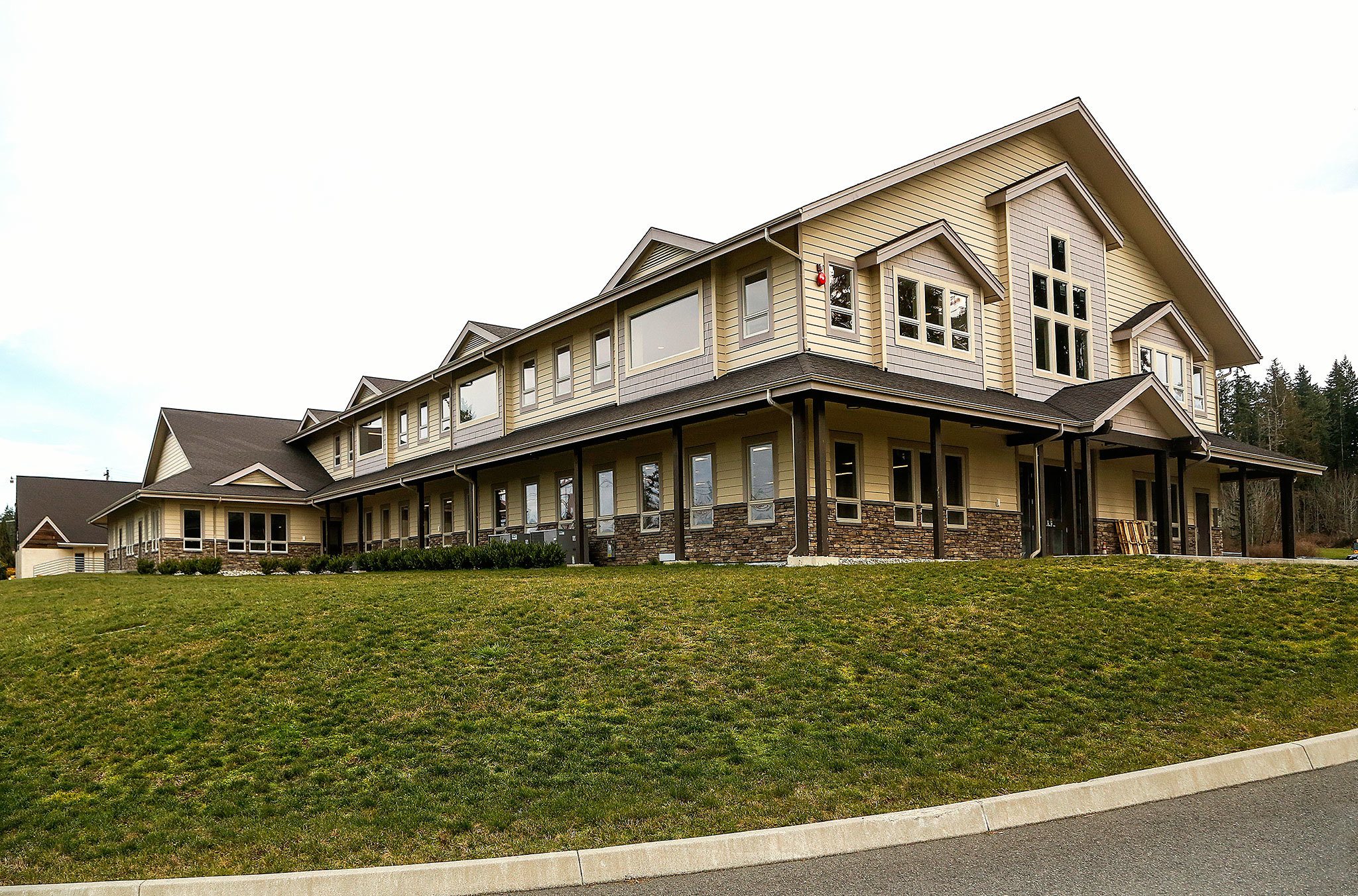 After more than 10 years in the works, Camano Chapel’s new Saratoga Hall, a Christian education building for both children and adults, is finally nearing completion. (Dan Bates / The Herald)