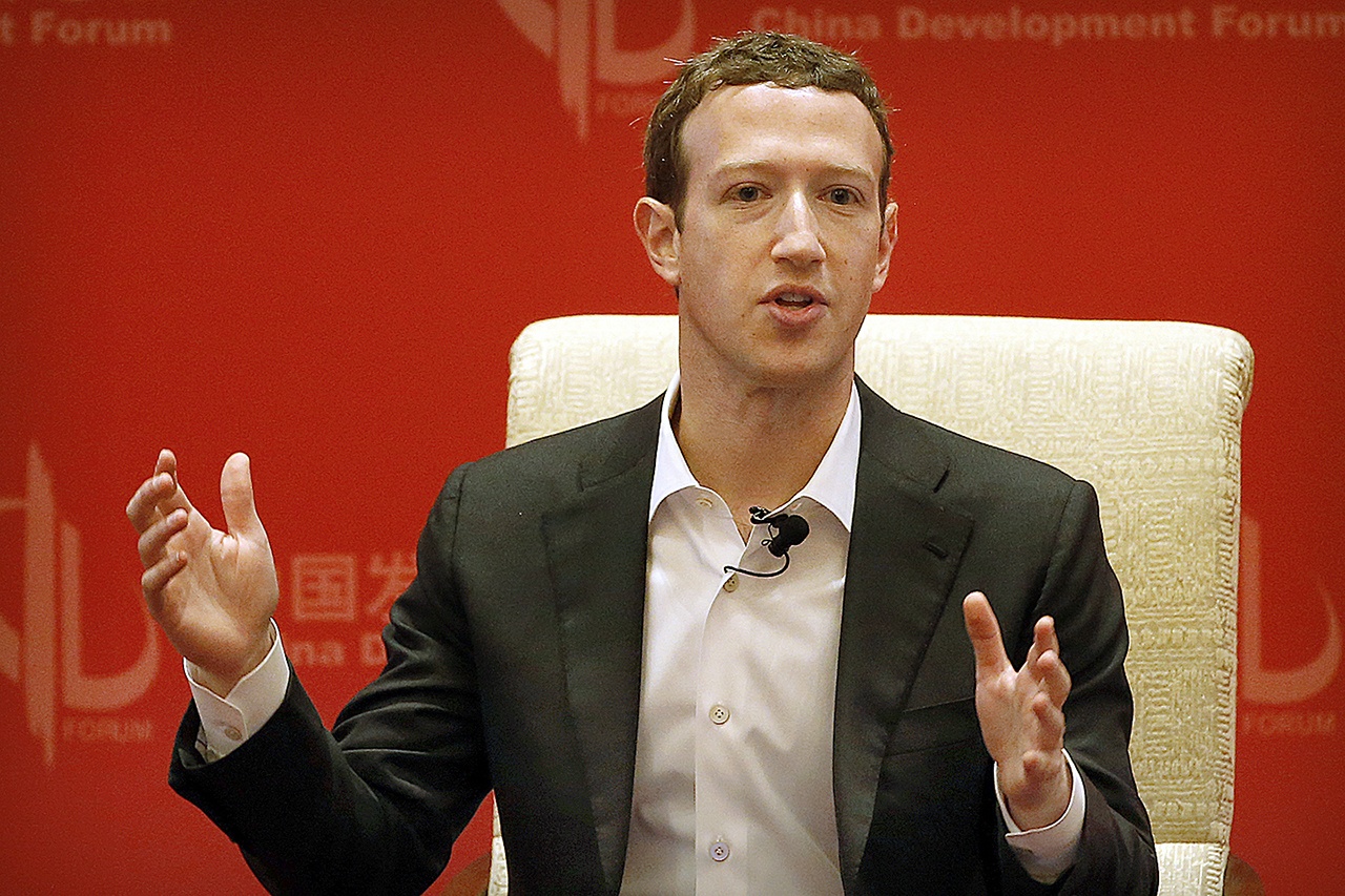 In this 2016 photo, Facebook CEO Mark Zuckerberg speaks during a panel discussion held as part of the China Development Forum at the Diaoyutai State Guesthouse in Beijing. (AP Photo/Mark Schiefelbein, File)