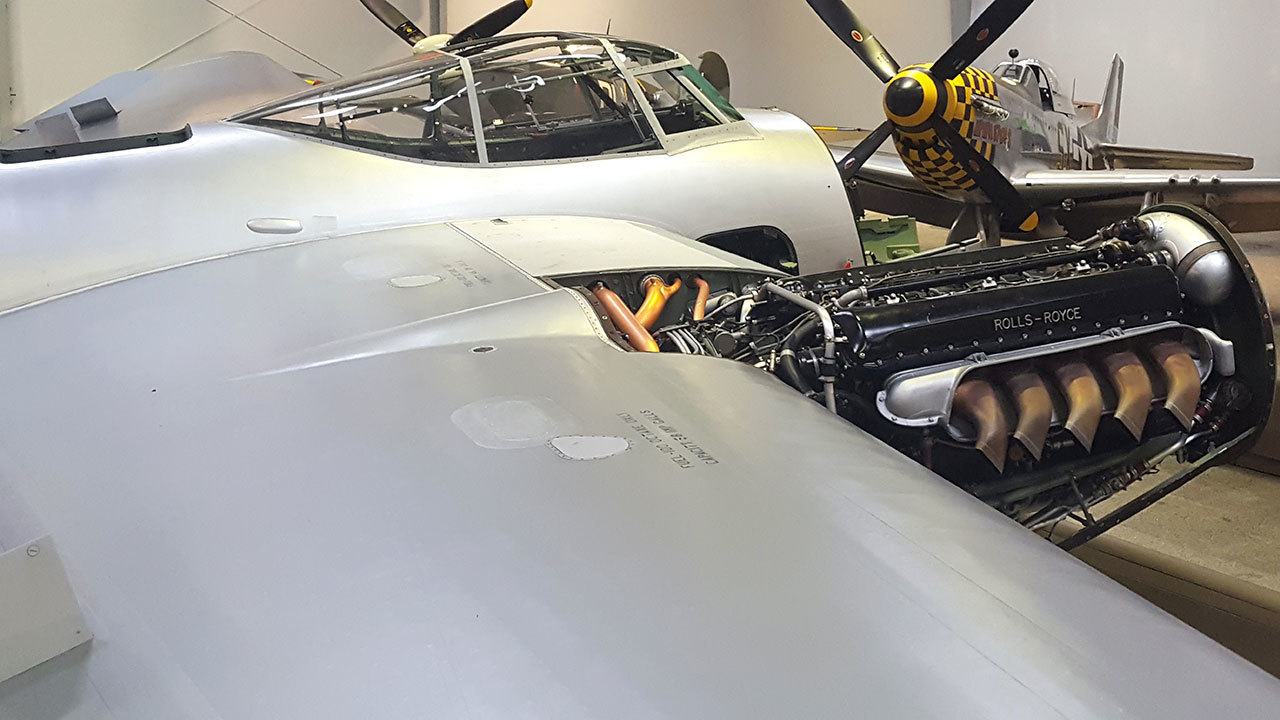 The de Havilland Mosquito, like this one being reassembled and restored at Flying Heritage Collection in Everett, is a big plane. It is 6 feet wider and 6 1/2 feet longer than the massive Soviet era Il-2. (Cory Graff / Flying Heritage Collection)