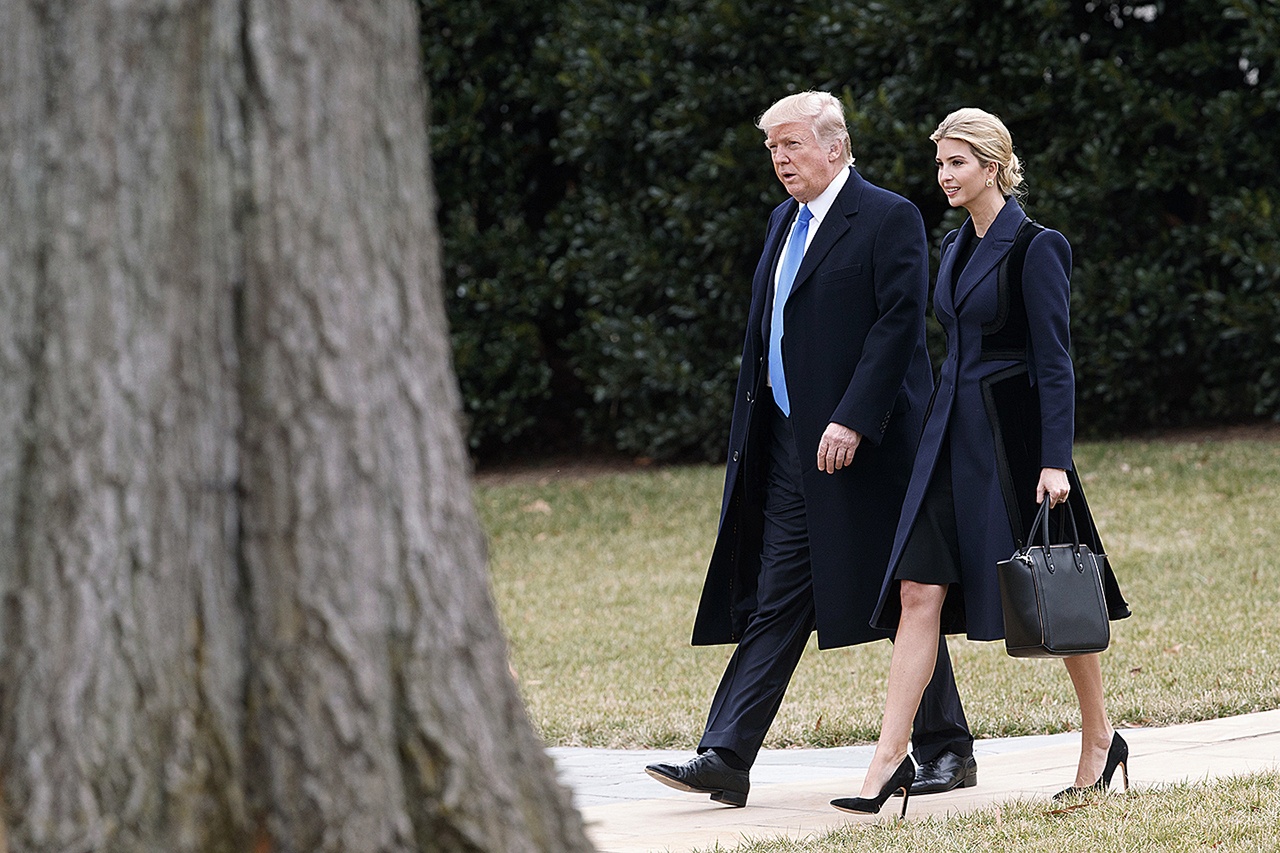 President Donald Trump and his daughter Ivanka walk to board Marine One on the South Lawn of the White House in Washington on Wednesday. (AP Photo/Evan Vucci)