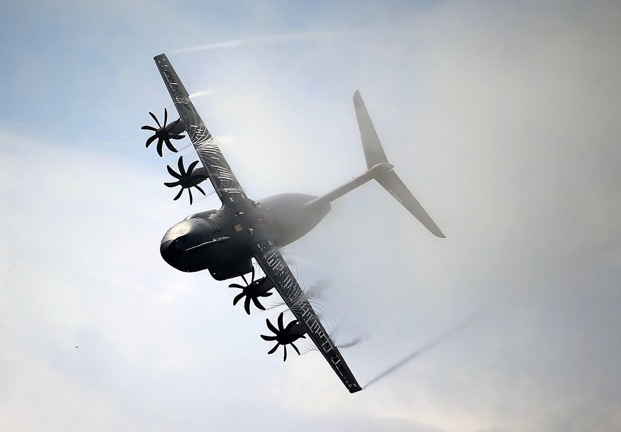 This 2013 photo shows an Airbus A400M performing its demonstration flight during the 50th Paris Air Show at Le Bourget airport, north of Paris, France. (AP Photo/Francois Mori, File)