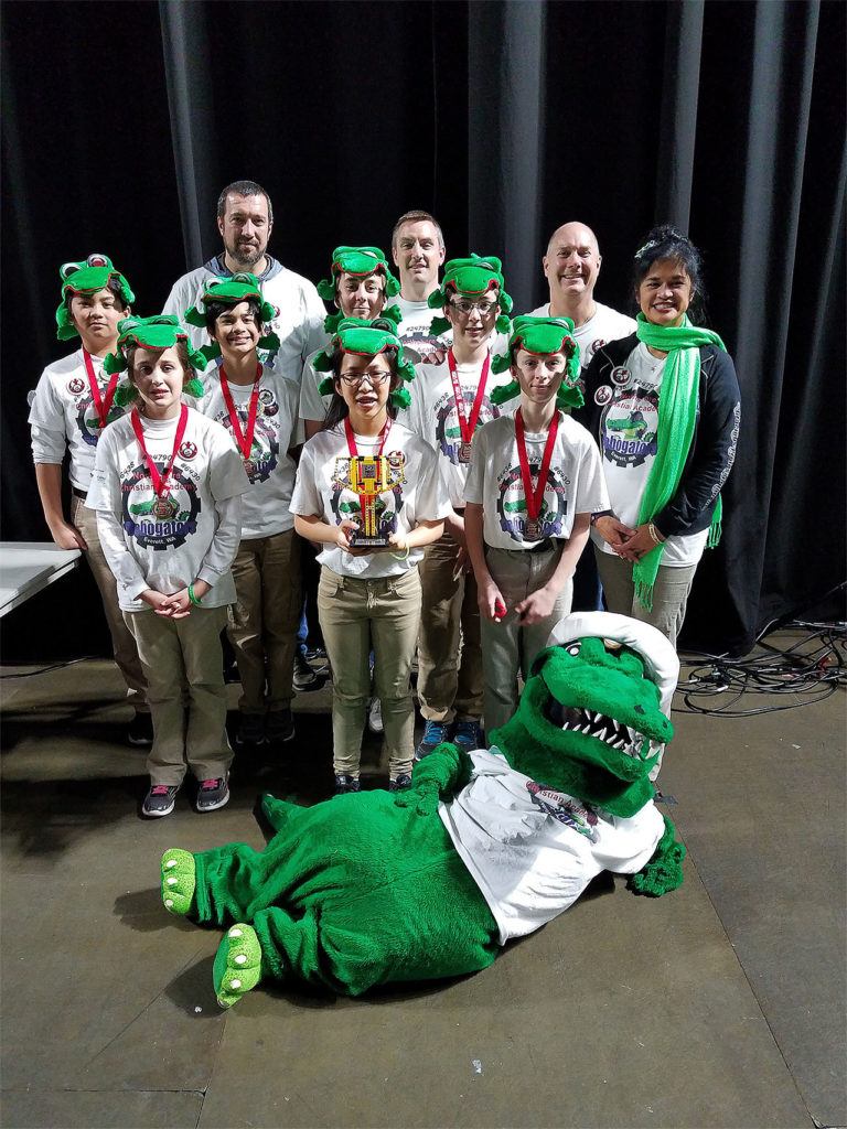 Team 6438 Robogators Blue from Northshore Christian Academy in Everett advanced to the FIRST Lego League Western Washington State Championship, Feb. 4 in Kent. The team had one of the highest-scoring robots in the competition. They were regional champions at a qualifying contest in December. (Contributed photo)
