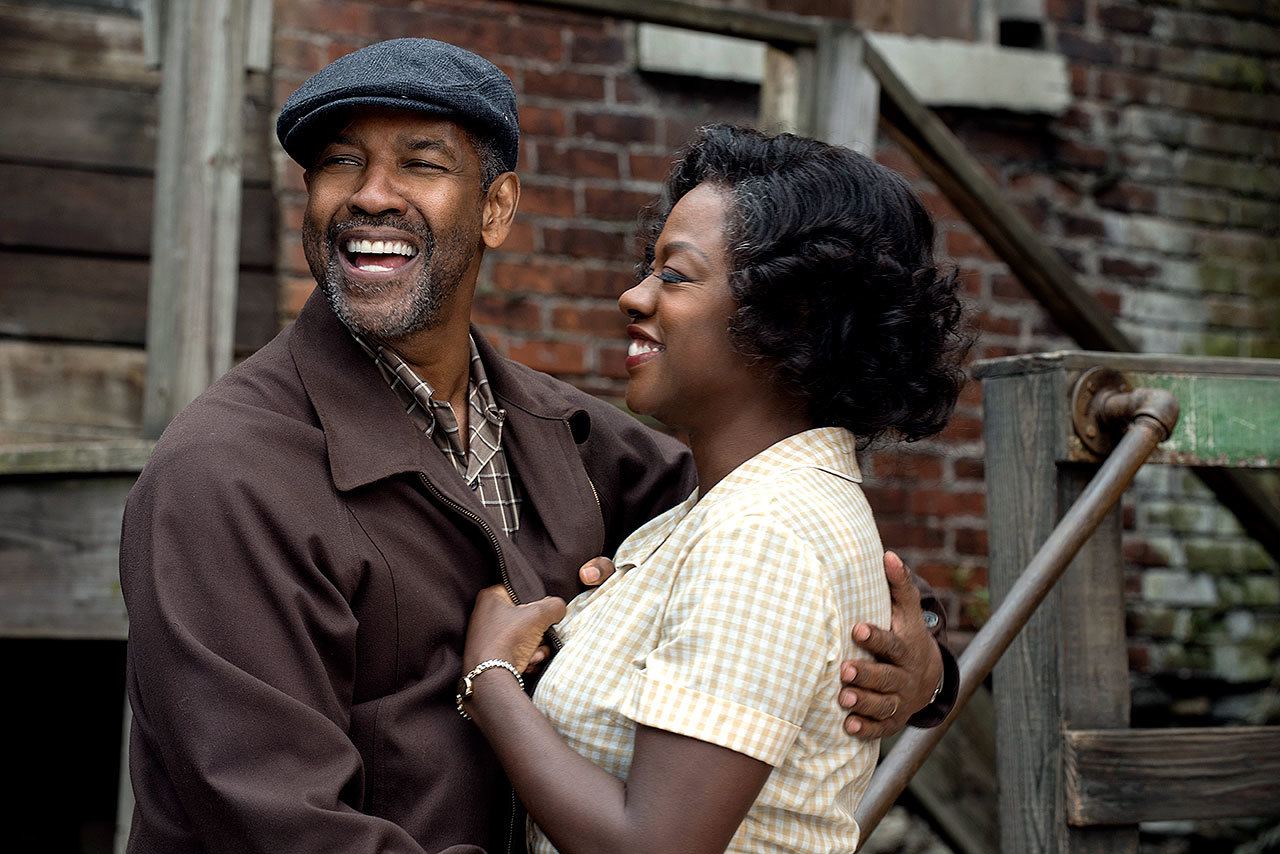 This image shows Denzel Washington and Viola Davis in a scene from “Fences.” (David Lee/Paramount Pictures via AP)