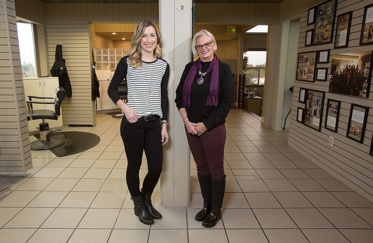 After the death of her daughter, Cyndi Mitchell found she no longer had energy for her business, BreCyn Salon. She turned the business over to one of her employees, Emily Douglas. (Andy Bronson / The Herald)
