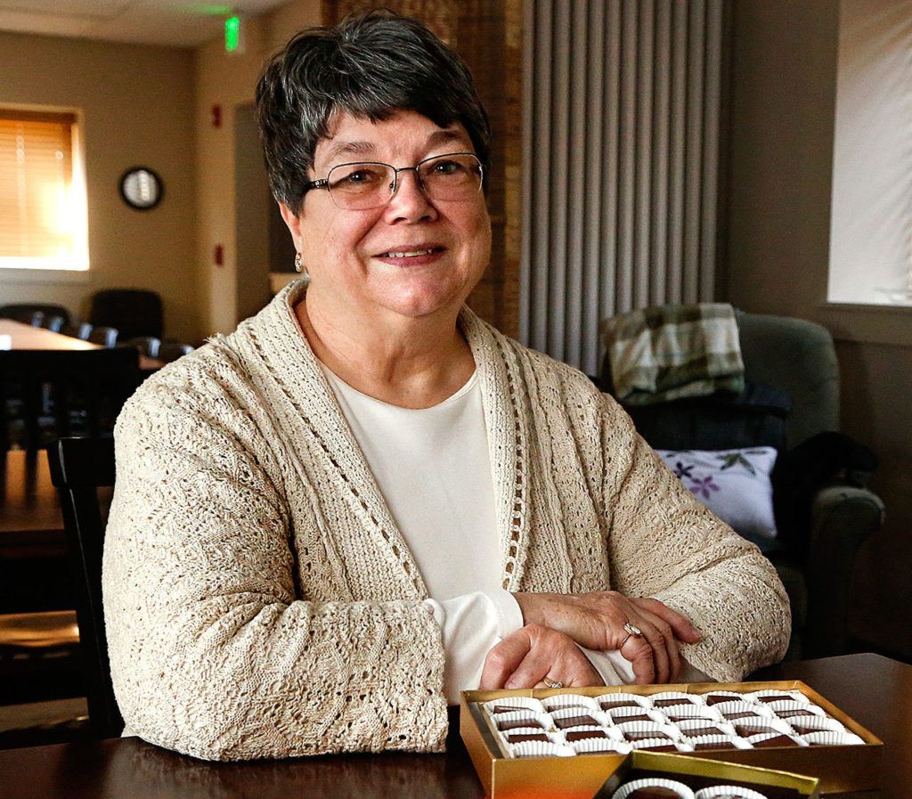 Windsor Vest makes chocolates for Domestic Violence Services of Snohomish County’s annual Chocolate Lovers Gala. (Dan Bates / The Herald)

