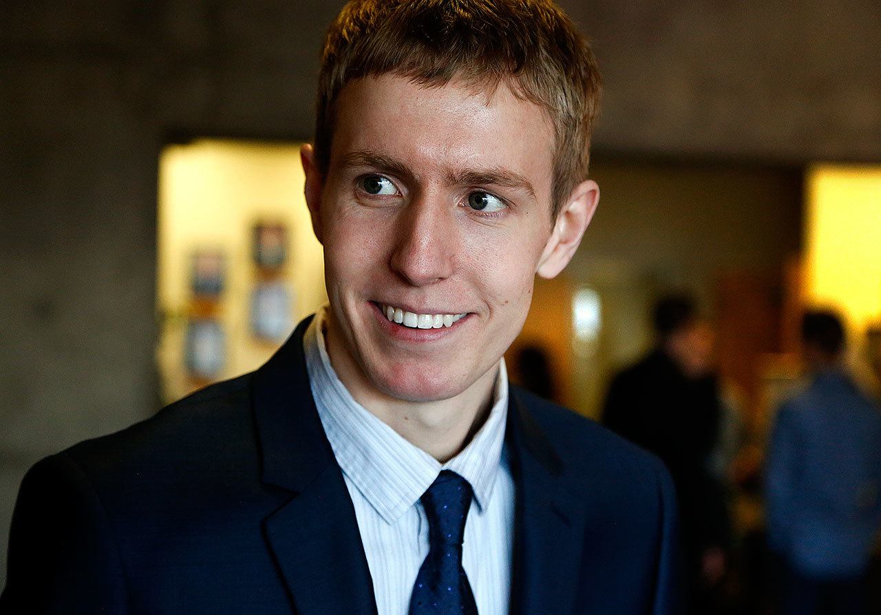 Stanwood planning commissioner Nate Nehring, 21, was picked earlier in January from three finalists to fill Ken Klein’s former seat, representing north Snohomish County on the county council. He is the youngest person to ever serve on the council since its inception in 1980. (Dan Bates / The Herald)