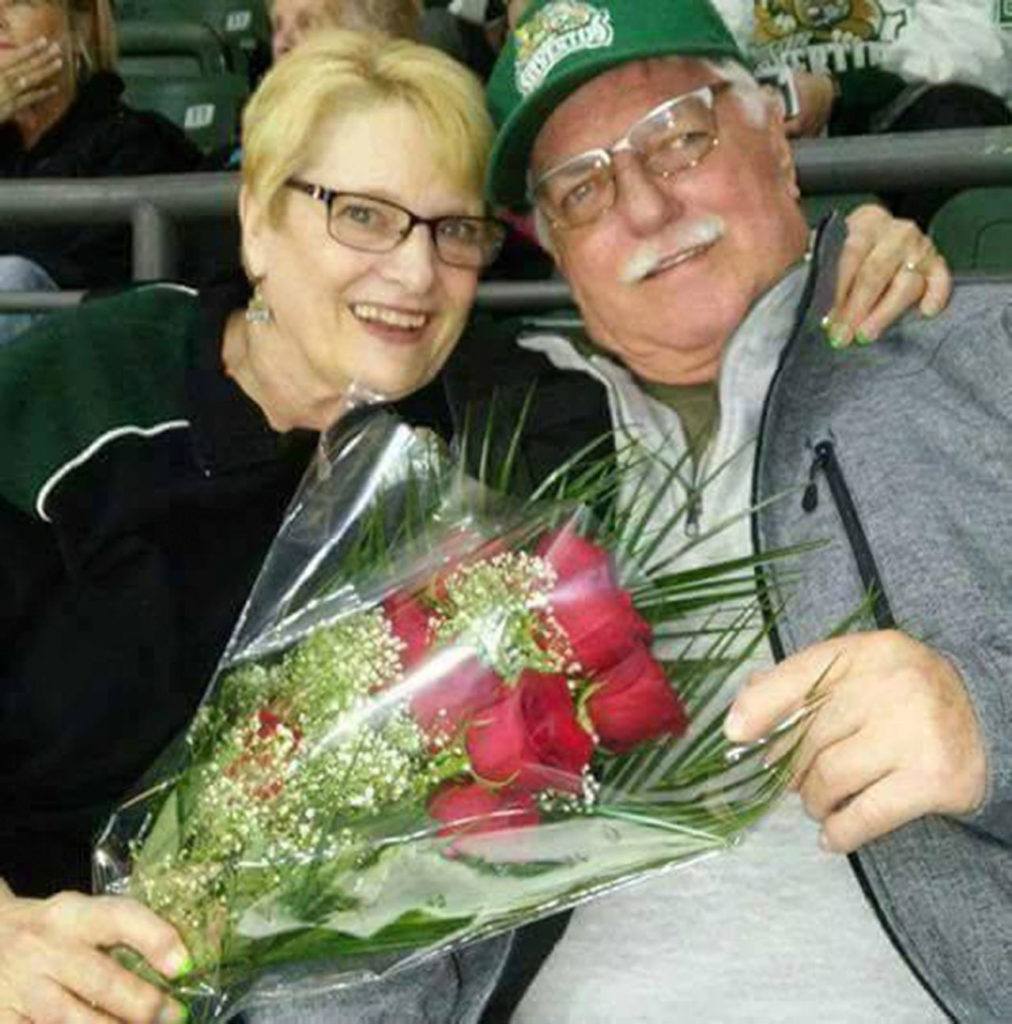 Lynda Winsor (left) and her husband of 51 years, John, became Silvertips season-ticket holders in 2004. (Facebook photo)
