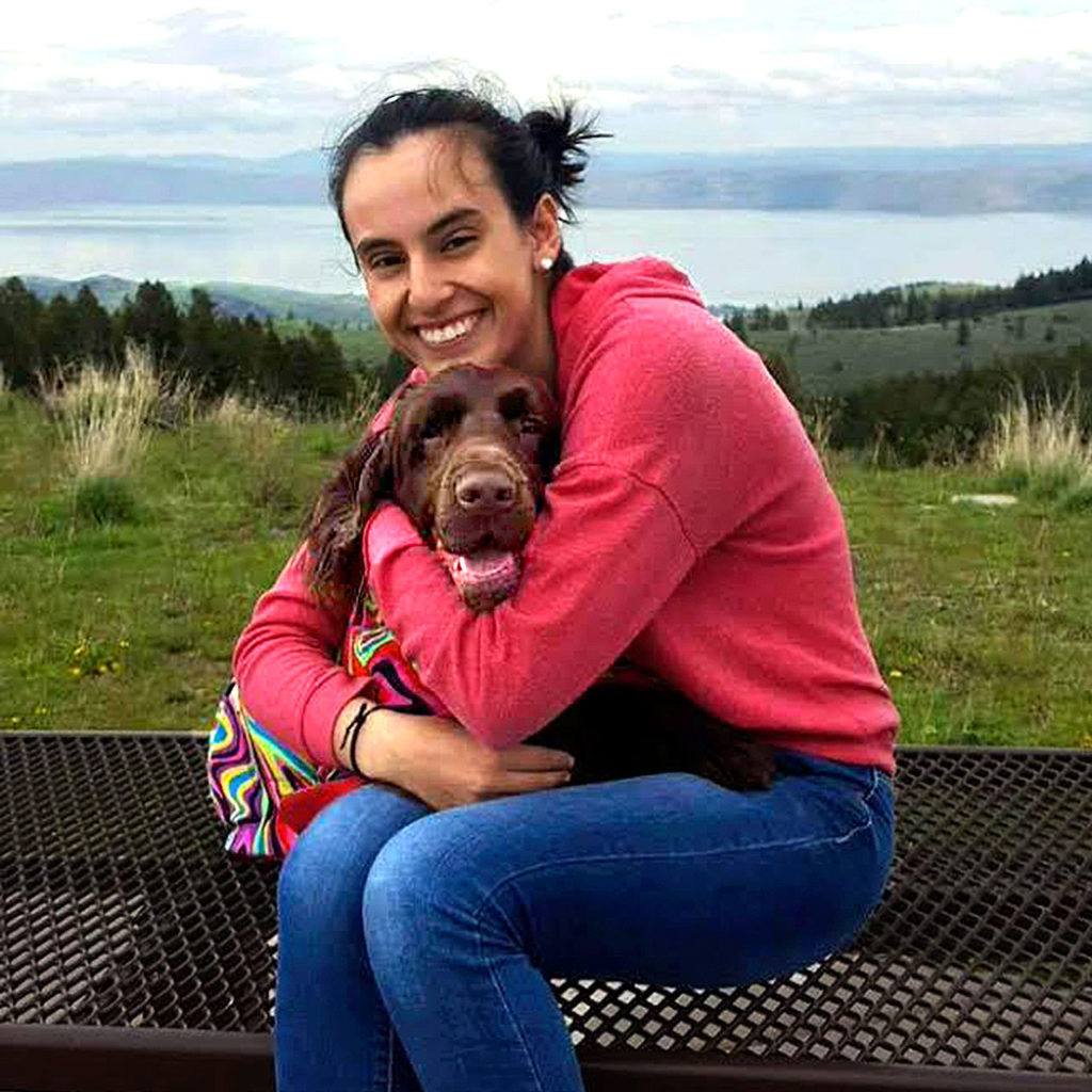 Shahntae Martinez, a 17-year-old student at Everett’s Sequoia High School, with Hudson, her prize-winning Field Spaniel. She will compete with her dog next week at the Westminster Kennel Club Dog Show in New York City. (Courtesy Shahntae Martinez)
