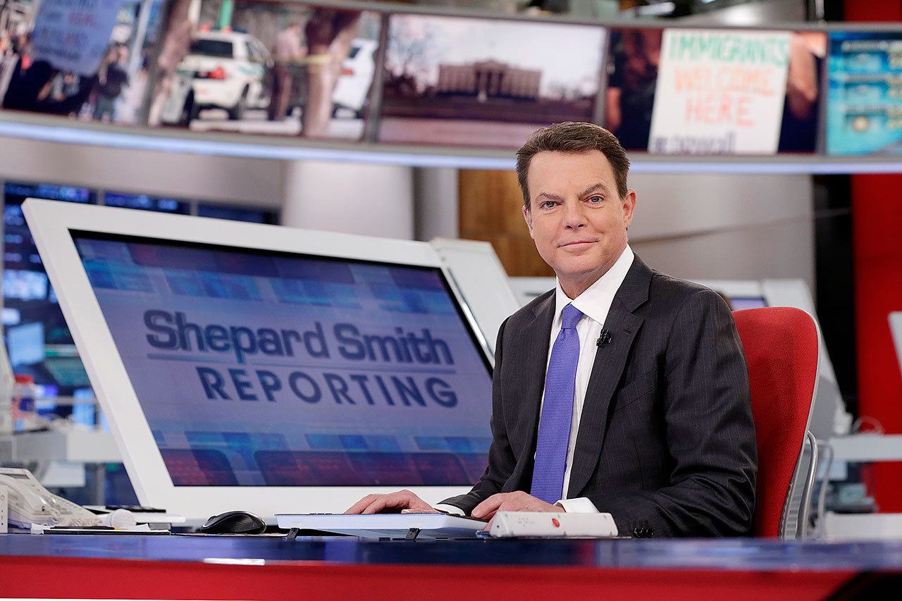 Fox News Channel chief news anchor Shepard Smith on The Fox News Deck before his “Shepard Smith Reporting” program in New York. (Richard Drew / Associated Press)