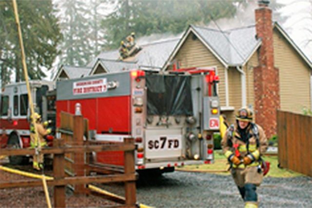 A house fire between Monroe and Duvall on Thursday apparently started in a cooking appliance. (Snohomish County Fire District 7)