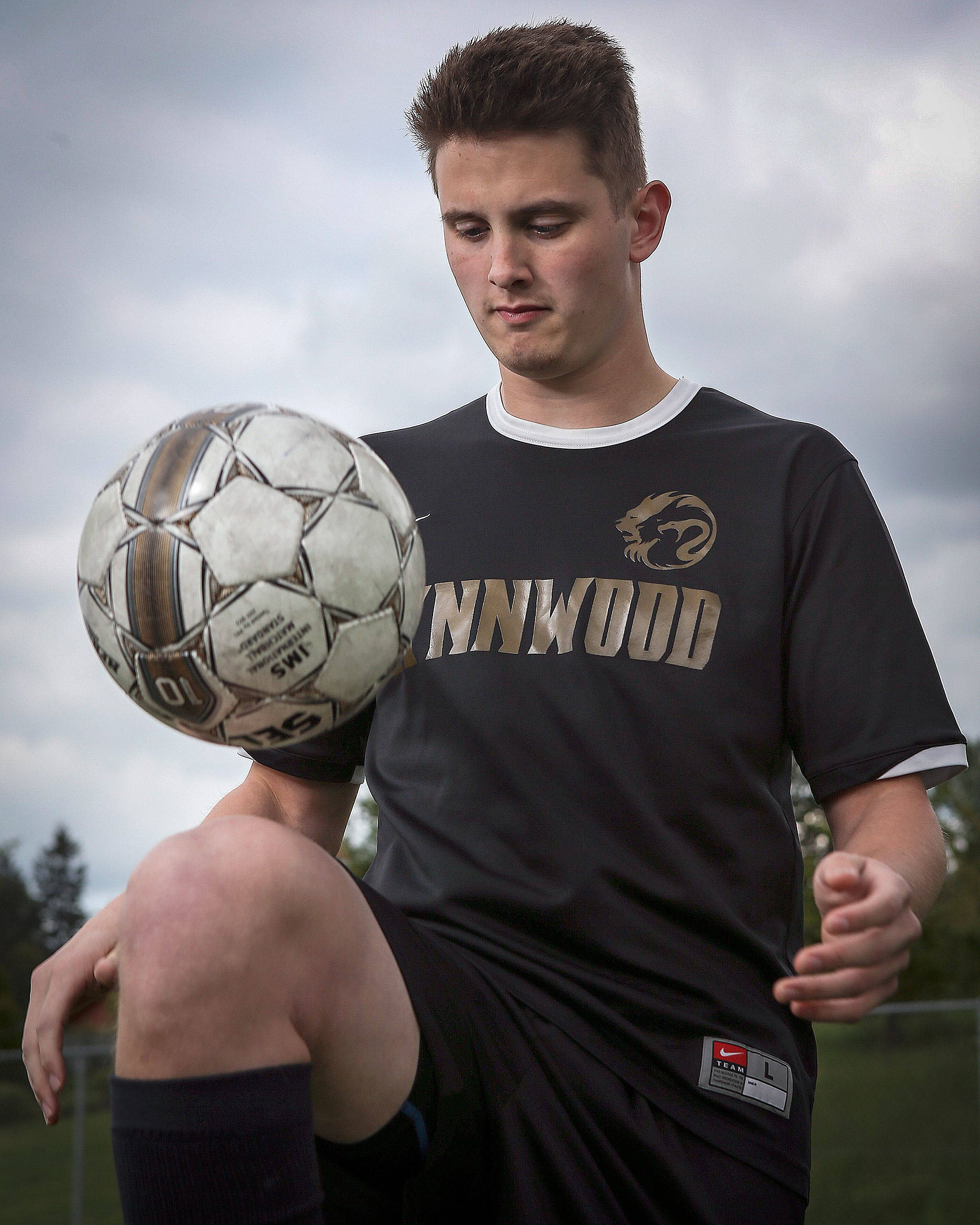 Lynnwood senior Dane Evanger is one of the top high school soccer players in the area. (Kevin Clark / The Daily Herald)