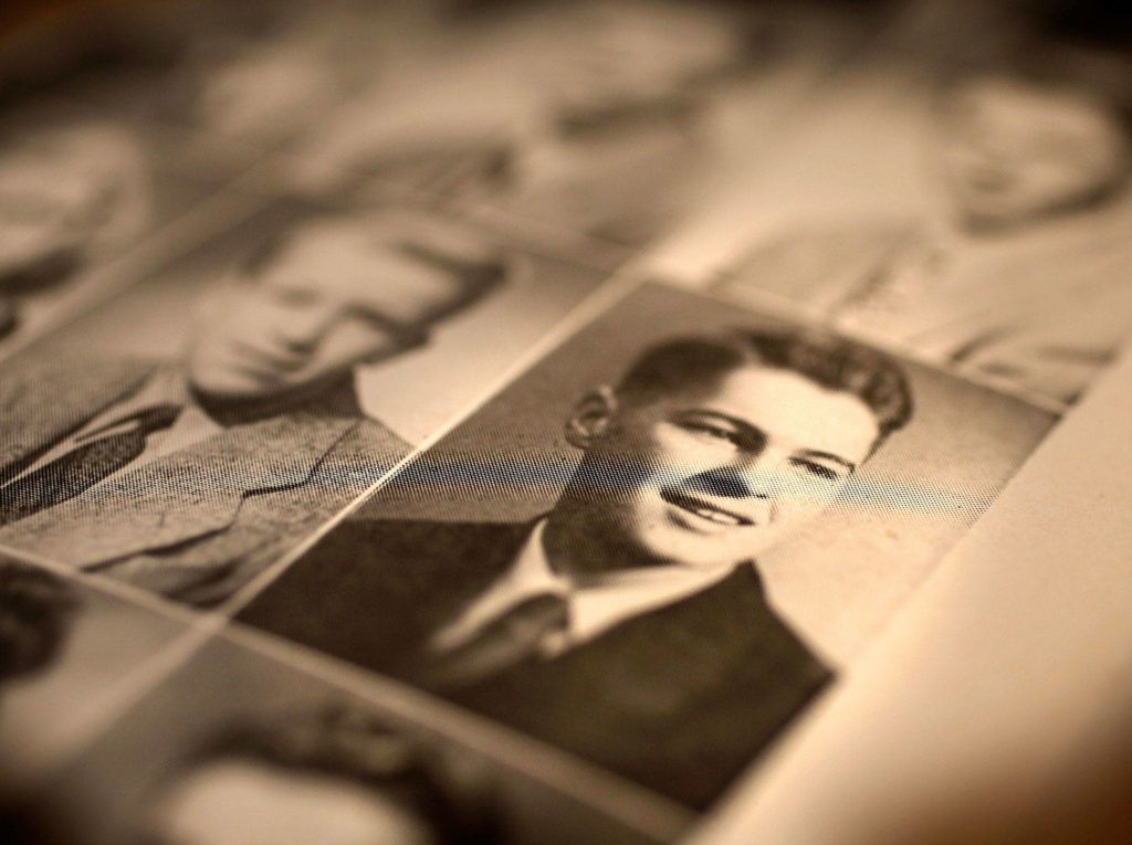 Robert Osborne’s senior picture (near right) is in the 1950 Everett High School yearbook, which is called Nesika. The Everett Public Library has it in their extensive collection. (Dan Bates / The Herald)
