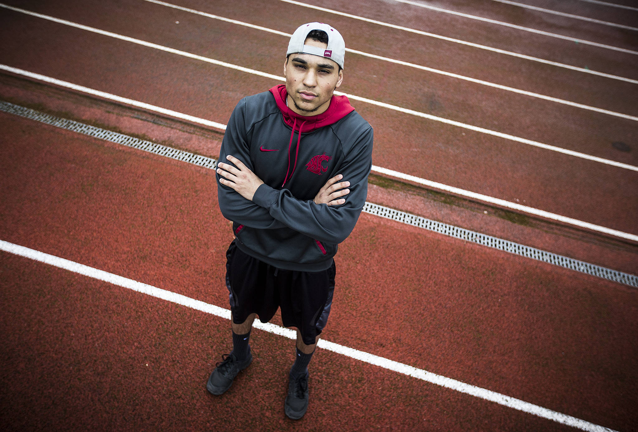 King’s senior Caleb Perry is the reigning Class 1A 100-meter state champion as well as a star running back on the football team. (Ian Terry / The Herald)
