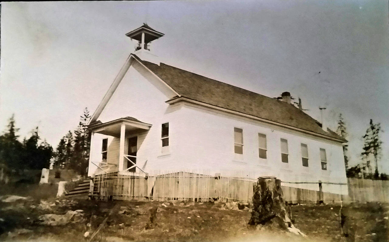 Built in 1906, this one room schoolhouse served students of the rapidly growing mill town of Camano City. It was used as a school until 1936. (Camano Island Historic Sites Group)