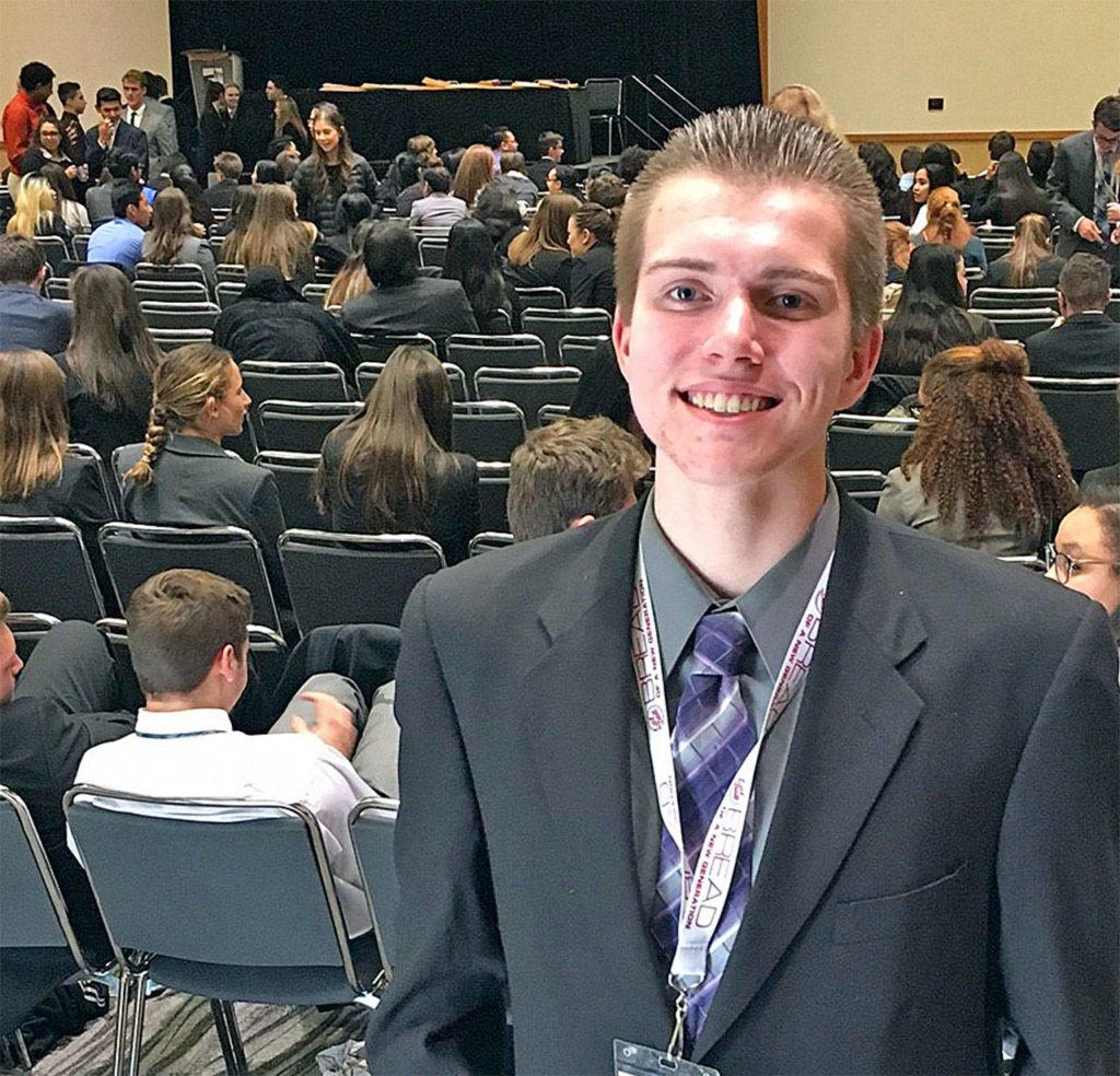 On Jan. 10, Evan Wold, a junior at Everett High School, was selected as the 2017-18 Washington DECA Area 2 state officer. (Contributed photo)
