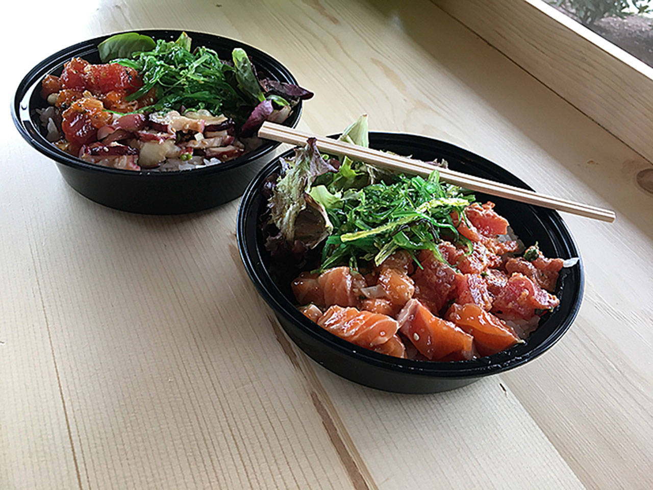 A regular bowl of authentic Hawaiian poke, or raw marinated fish salad, at Ono Poke in Edmonds is $12. (Ben Watanabe photo)