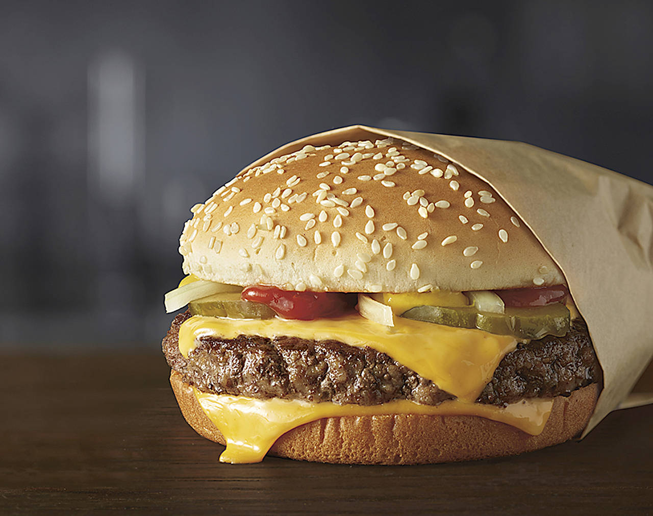 This image shows a Quarter Pounder burger. (Courtesy of McDonald’s Corporation via AP)