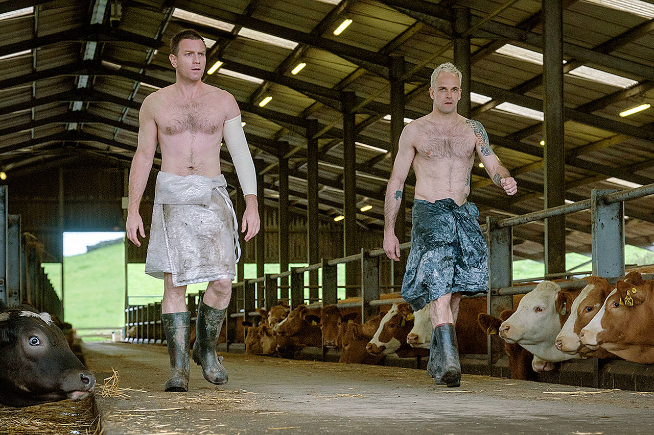 Ewan McGregor (left) and Jonny Lee Miller in a scene from “T2: Trainspotting.” (Jaap Buitendijk/Sony - TriStar Pictures via AP)