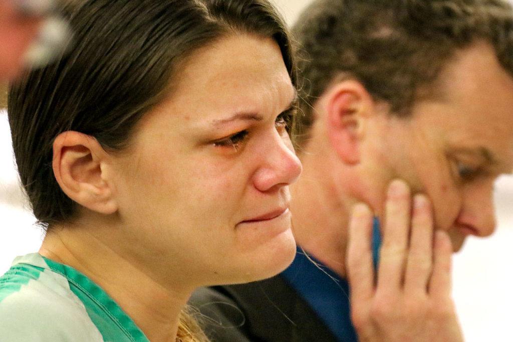 Cheryl Turner listens as she is sentenced to 6½ years in prison for vehicular homicide Wednesday afternoon at the Snohomish County Courthouse in Everett. (Kevin Clark / The Herald)
