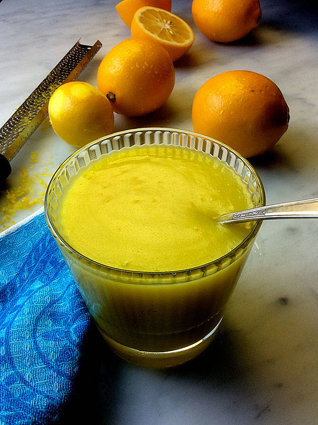 Take advantage of aromatic and flavorful Meyer lemons while they’re available. One way could be in lemon curd, the classic, very lemony sweet treat made from freshly squeezed lemons, sugar, eggs and butter. (Jan Roberts-Dominguez photo)