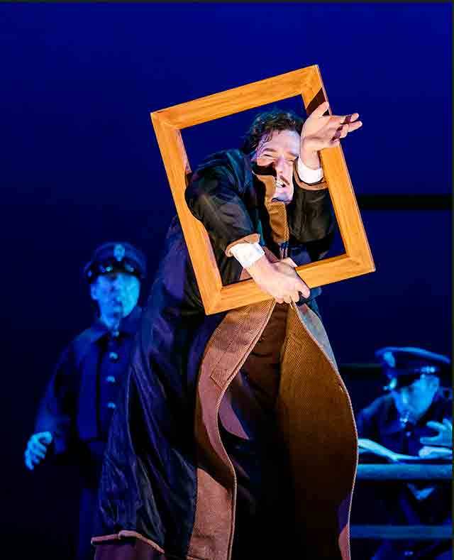 Richard Hannay (Aaron Lamb) in “The 39 Steps” at Village Theatre from March 3-26 at Everett Performing Arts Center. (Mark Kitaoka, Village Theatre)
