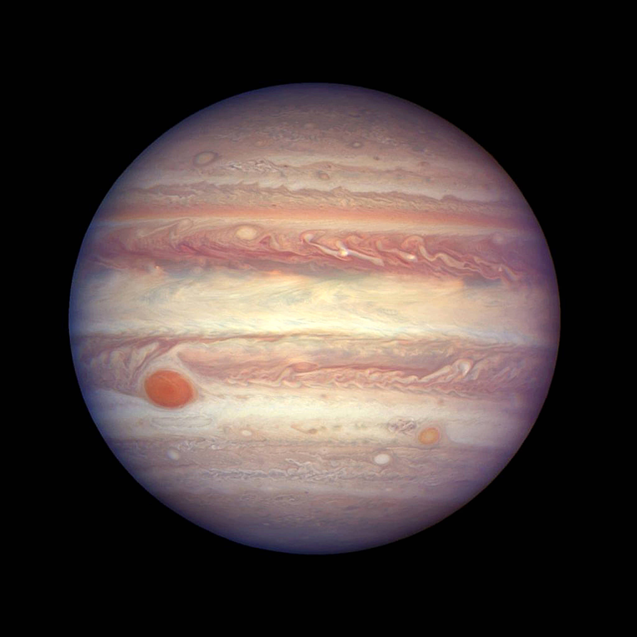 Jupiter, as captured by the Hubble Space Telescope on Monday. (NASA / the European Space Agency / A. Simon via GSFC)